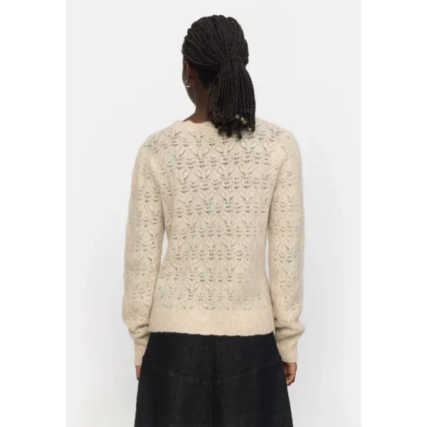 SR524-214 - 044 Whitecap Gray Melange - Extra 3 Soft Rebels Trui Srjayden SR524-214 Beige