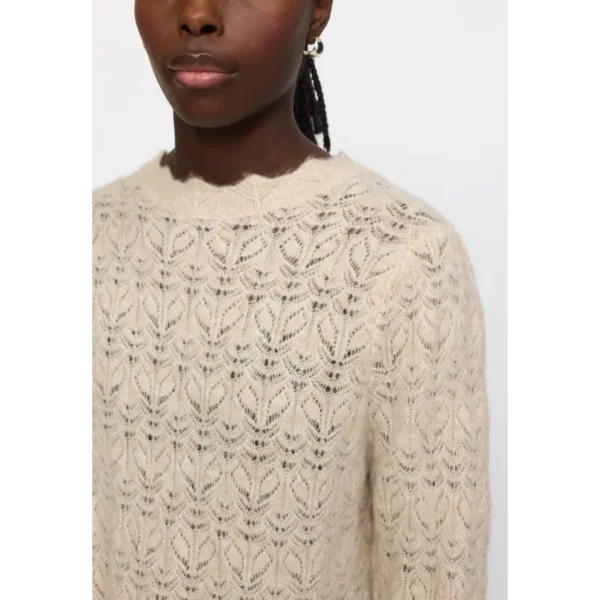 SR524-214 - 044 Whitecap Gray Melange - Extra 4 Soft Rebels Trui Srjayden SR524-214 Beige