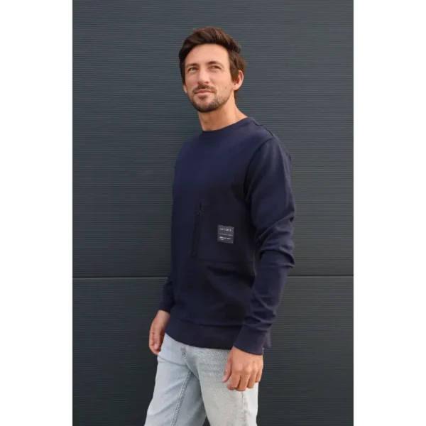 SWBRYAN_EVENINGBLUE_6 Kultivate Sweater Bryan 2401031002 Blauw