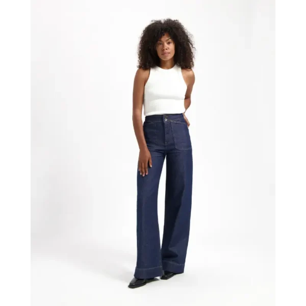 2024303-19-Rinse-11059 Kuyichi Jeans Farrah 2024303 Donkerblauw