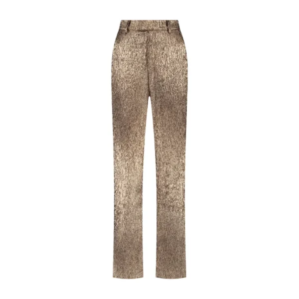 Anna Brown Glitter Pants_Brown_Front Studio Amaya Broek Anna Goud