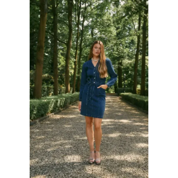 Daphne-MidBlue Freebird Jurk Daphne Denim