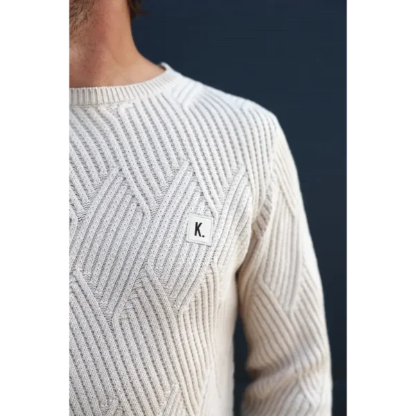 KNJEFF_LINEN_5 Kultivate Trui Jeff 2401040800 Off-White