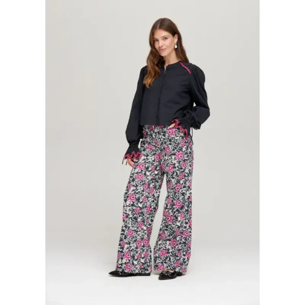 LILY-LS-BLACK-2 Harper&Yve Blouse Lily DW24C600 Zwart