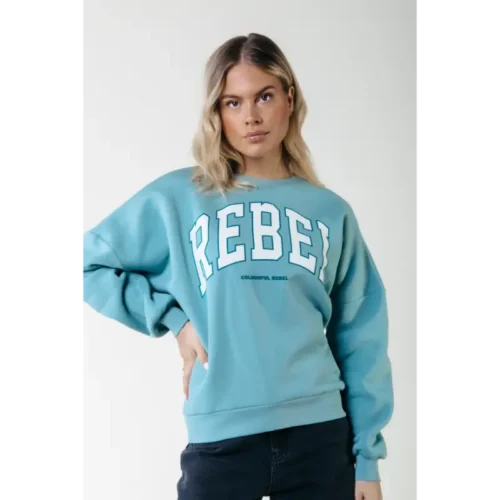 WS416200-522-Mineralblue-21626 Colourful Rebel Trui Rebel WS416200 Blauw