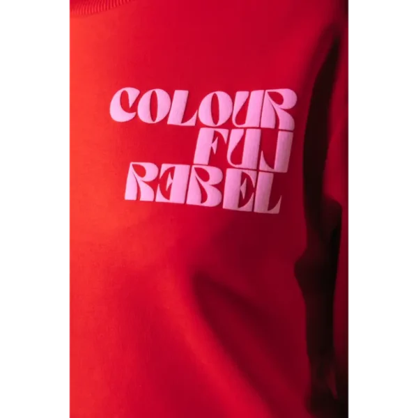 WS416206-651-ScarletRed-21835 Colourful Rebel Sweater Puff Logo WS416206 Rood