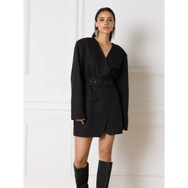 R2411453636_999_02_1352x1800 Refined Department Jurk Maan R2411453636 Zwart