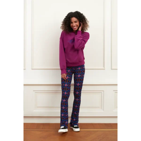 Sweater Sam Plum PL17 + Trouser Sol Multi Snake Print PL37 2 Lofty Manner Broek Sol PL37 Blauw