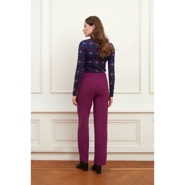 Top Florien Blue Stars Print PL19 + Trouser Hailey Plum PL33 3 Lofty Manner Top Florien PL19 Blauw