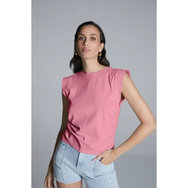 SS25_HOMAGE_H-CS25M106_SleevelessTopWhitGathering_LightBlue_59,99-3800 Homage T-shirt H-CS25m106 Pink