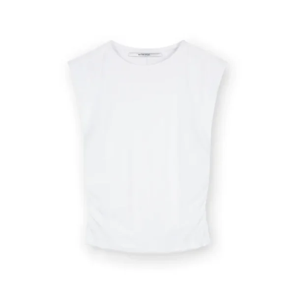 SS25_HOMAGE_H-CS25M106_SleevelessTopWithGathering_White_59,99-3361 Homage T-shirt H-CS25m106 White