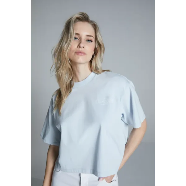 SS25_HOMAGE_H-CS25M67_OversizedTeeWithChestPrint_LightBlue_49,99 Homage T-shirt H-CS25m67 Light Blue