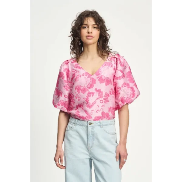 POM-Amsterda_SS25_500_SP9078 POM Amsterdam Top Floral SP9078 Roze