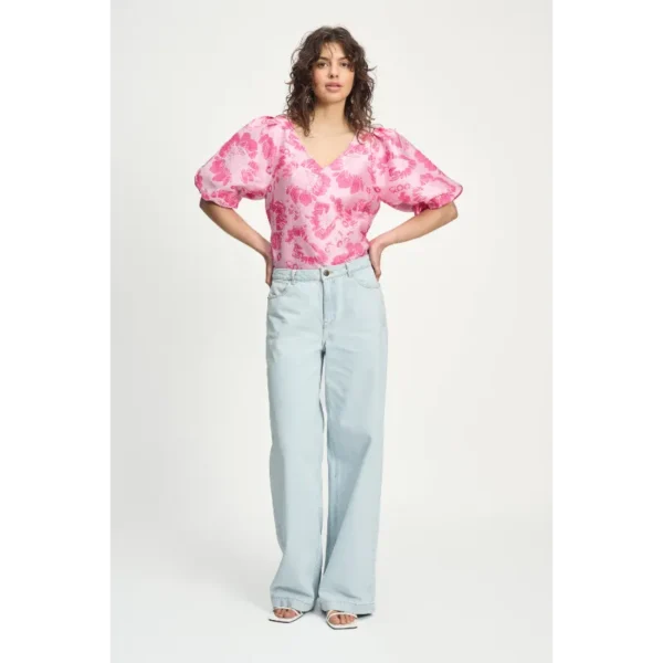 POM-Amsterda_SS25_500_SP9078_5 POM Amsterdam Top Floral SP9078 Roze