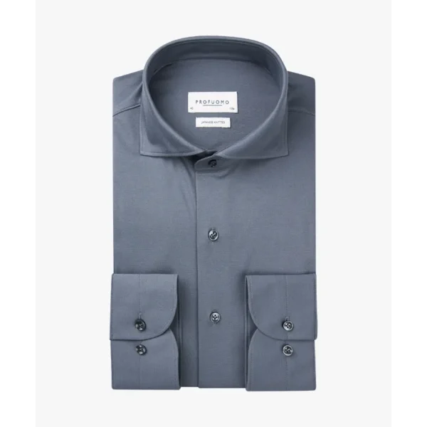 PPWH10001D Profuomo Japanese Knitted Overhemd PPWH10001d Blauw