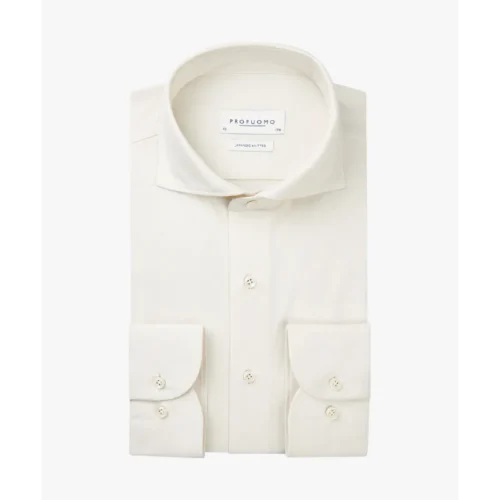 Profuomo Japanese Knitted Overhemd PPWH10002a Off-White
