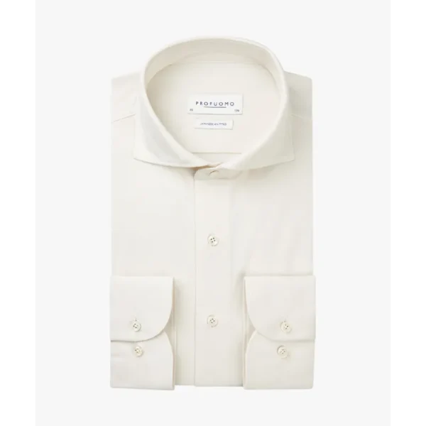 PPWH10002A Profuomo Japanese Knitted Overhemd PPWH10002a Off-White