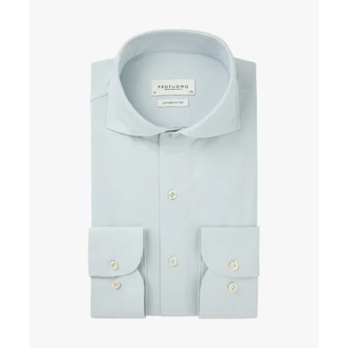 Profuomo Japanese Knitted Overhemd PPWH10002d Licht Blauw