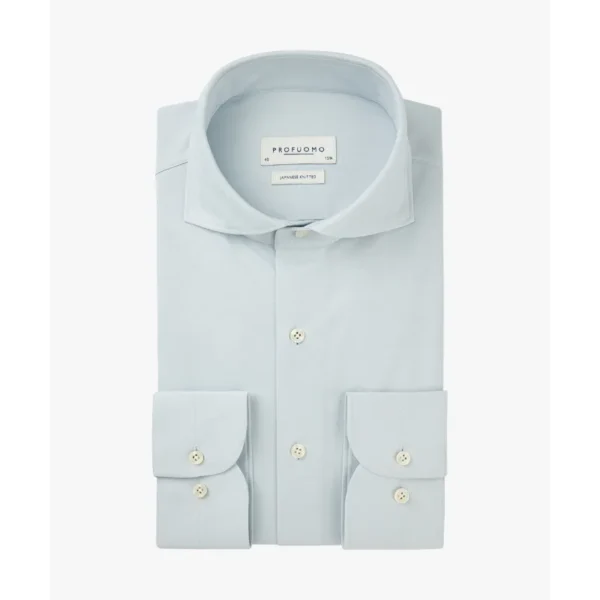 PPWH10002D Profuomo Japanese Knitted Overhemd PPWH10002d Licht Blauw