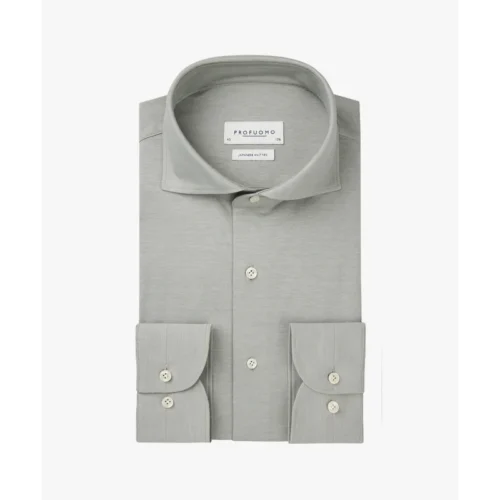 Profuomo Japanese Knitted Overhemd PPWH10002f Groen