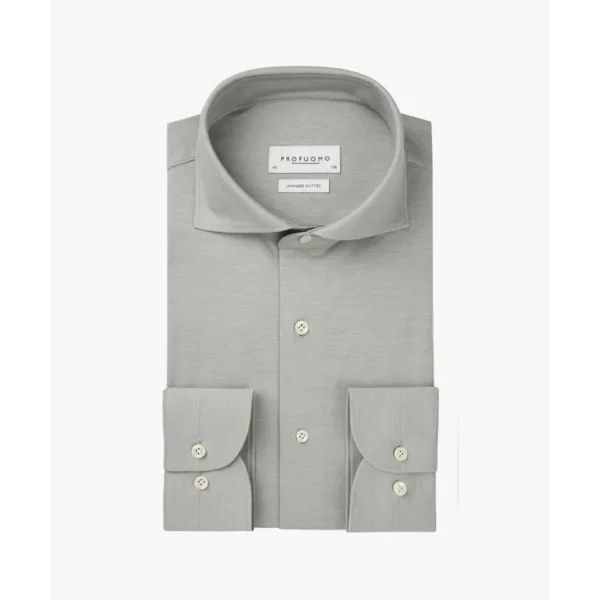 PPWH10002F Profuomo Japanese Knitted Overhemd PPWH10002f Groen