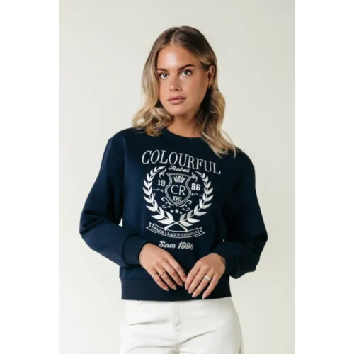 WS416792-509-Navy-22700 Colourful Rebel Sweater WS416792 Navy