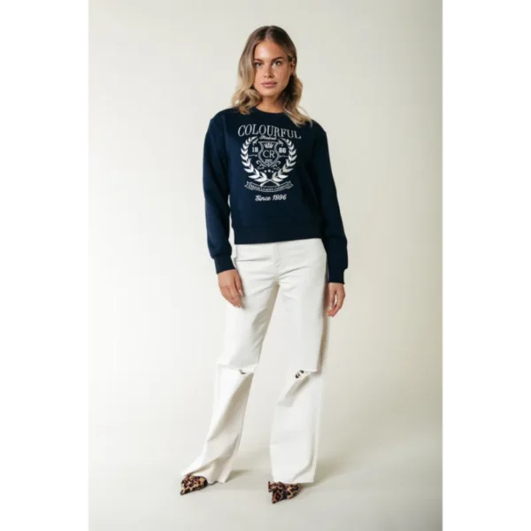 WS416792-509-Navy-22701 Colourful Rebel Sweater WS416792 Navy