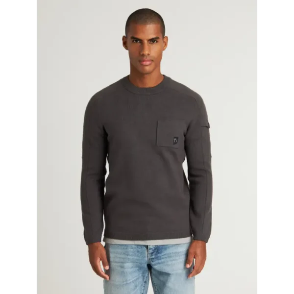 3111337071-E80_chasin_front_1 CHASIN Trui 3111337071 E80 Anthraciet