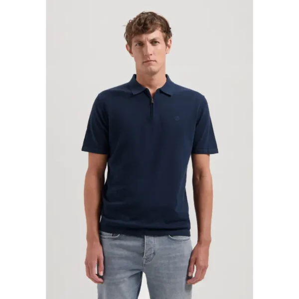 420062-SS25_649_1 Dstrezzed Polo Dorian Zip 420062-ss25 Dk. Navy