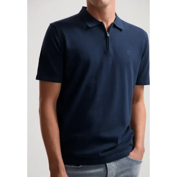 420062-SS25_649_3 Dstrezzed Polo Dorian Zip 420062-ss25 Dk. Navy