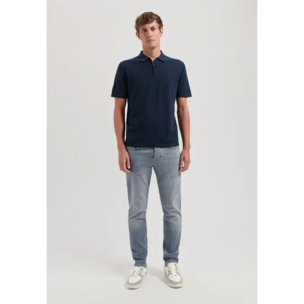 420062-SS25_649_4 Dstrezzed Polo Dorian Zip 420062-ss25 Dk. Navy