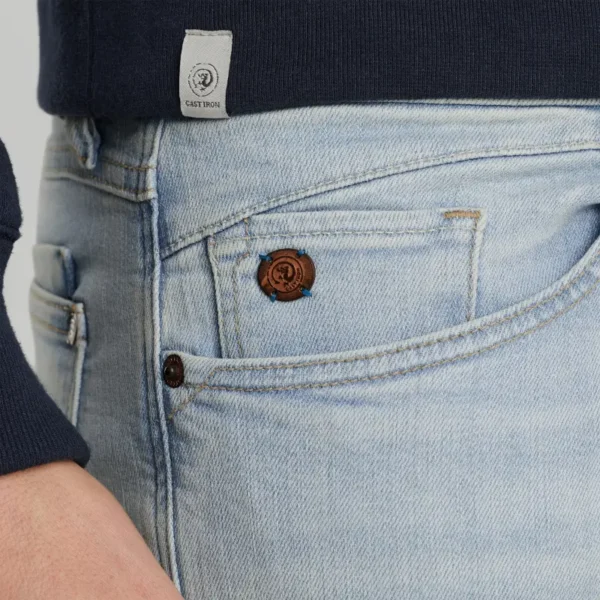 CTR2502705-SBS_model_4 Cast Iron Jeans Shiftback Tapered ctr2502705 Summer Blue