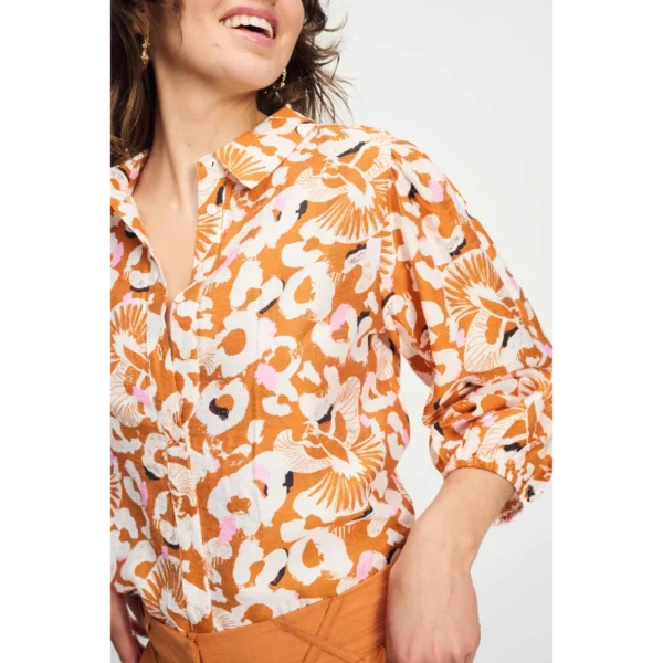 POM-Amsterda_SS25_300_SP9139_6 POM Amsterdam Blouse Adventure SP9139 Oranje