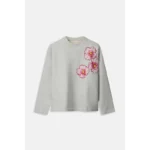 POM Amsterdam Sweater Floral SP9117 Grijs