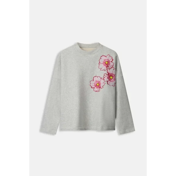 POM-Amsterda_SS25_800_SP9117_2 POM Amsterdam Sweater Floral SP9117 Grijs