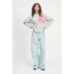 POM Amsterdam Sweater Floral SP9117 Grijs