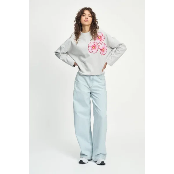 POM-Amsterda_SS25_800_SP9117_5 POM Amsterdam Sweater Floral SP9117 Grijs