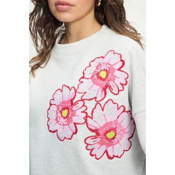 POM-Amsterda_SS25_800_SP9117_6 POM Amsterdam Sweater Floral SP9117 Grijs