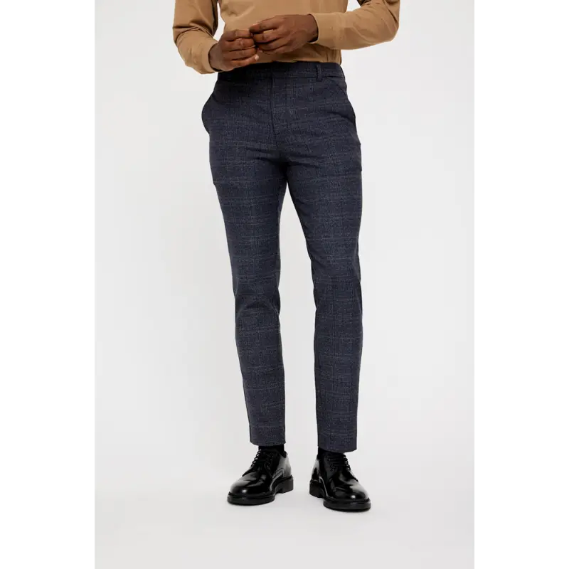 Plain_AW23_dark-blue-check_30884 PLAIN Broek Josh 30884 Dark Blue Check