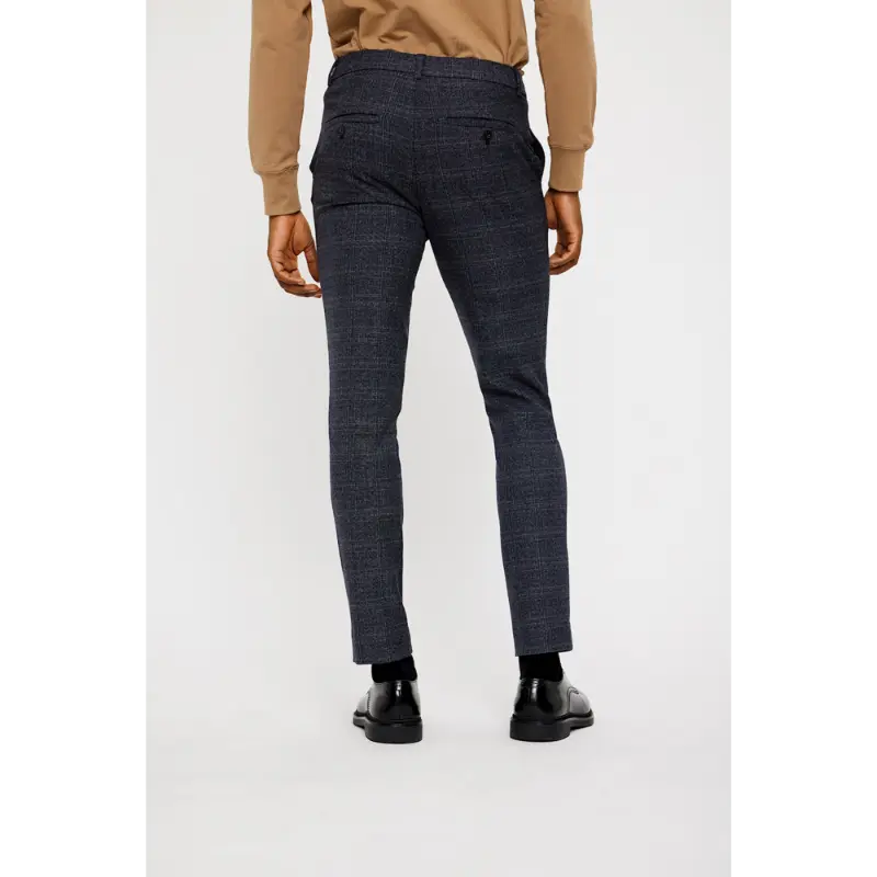 Plain_AW23_dark-blue-check_30884_2 PLAIN Broek Josh 30884 Dark Blue Check