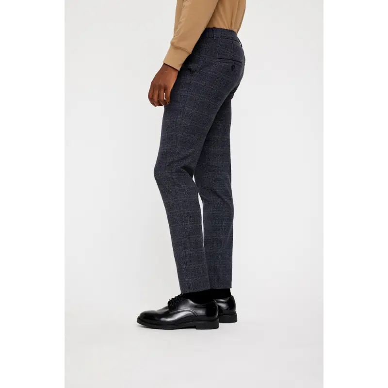 Plain_AW23_dark-blue-check_30884_3 PLAIN Broek Josh 30884 Dark Blue Check