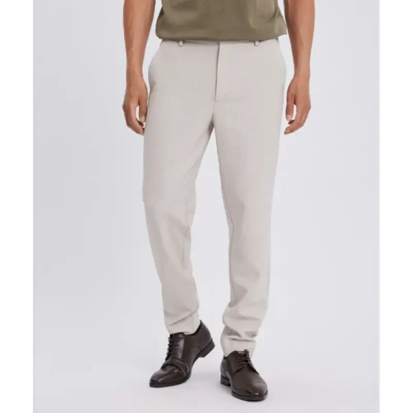 Plain_SS25_31183-silver-sand-melange_40427 PLAIN Broek Theo 40427 Off-White