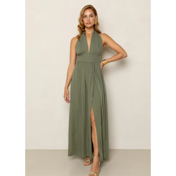 Freebird-Ico_summer-2025_1925_Dominic-Maxi-Wv-Vis-Twill-25-2_2 Freebird Jurk Dominic Groen