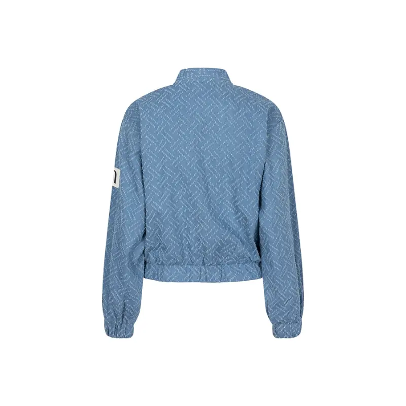 Lofty Manner Blazer QA45 A - Bomber Senna 415 Denim Blue achteraanzicht Achteraanzicht van Lofty Manner bomber Senna in denimblauw
