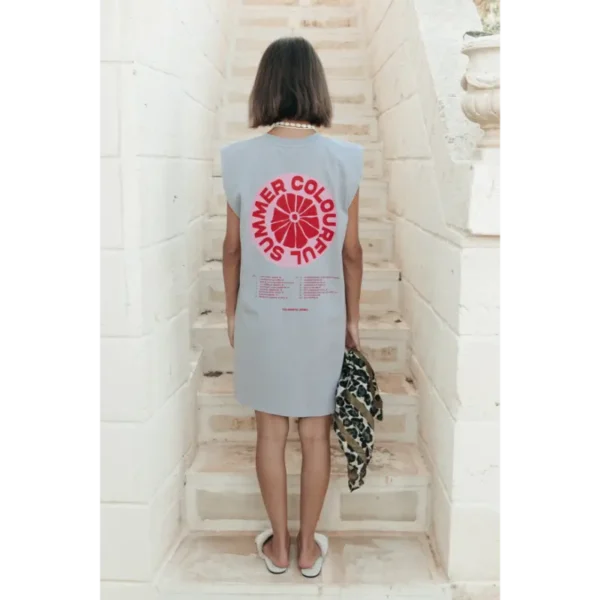 WD116884-214-Lightgrey-24986 Colourful Rebel Jurk Summer Padded wd116884 Grijs