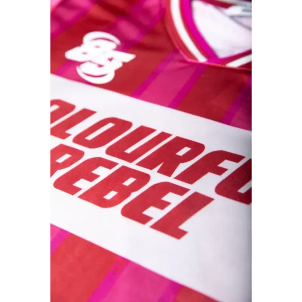 WD116924-671-MediumBrightPink-23037 Colourful Rebel Jurk Taylie Striped Football wd116924 Roze