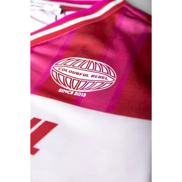 WD116924-671-MediumBrightPink-23039 Colourful Rebel Jurk Taylie Striped Football wd116924 Roze