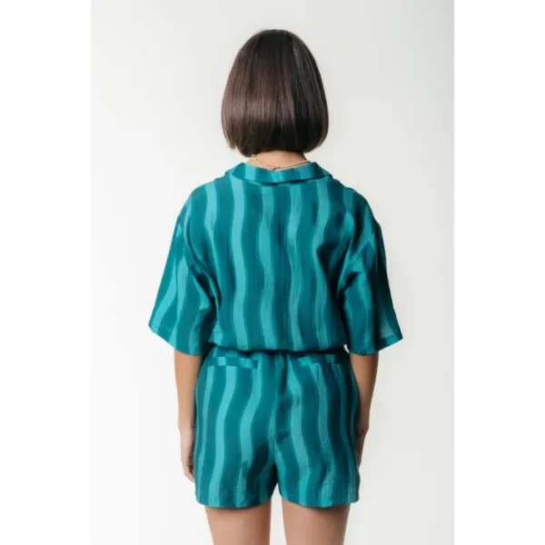 WP216979-405-Brightgreen-25064 Colourful Rebel Playsuit Tru Striped wp216979 Groen