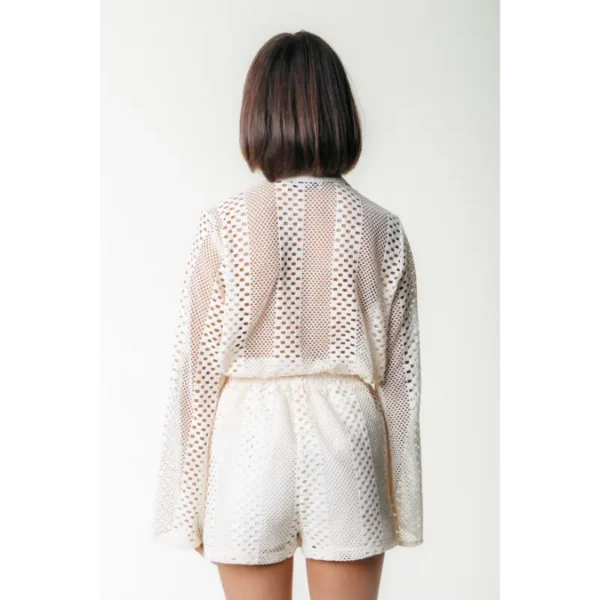 Colourful Rebel Short Nolita Crochet ws116928 Off-White