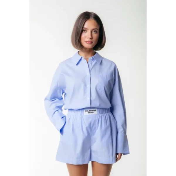 WS116950-667-Lightbabyblue-25071 Colourful Rebel Short Lyn Striped ws116950 Baby Blauw